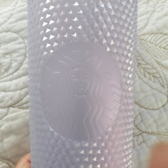 Starbucks‎ New 2021 Holiday Tumbler Icy lilac Bling Studded  24oz With Straw - Picture 2 of 7